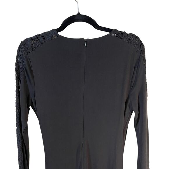 Carmen Marc Valvo Women's Lace Long Sleeve Dress Black 8 Party Feminine Classic - Picture 6 of 10